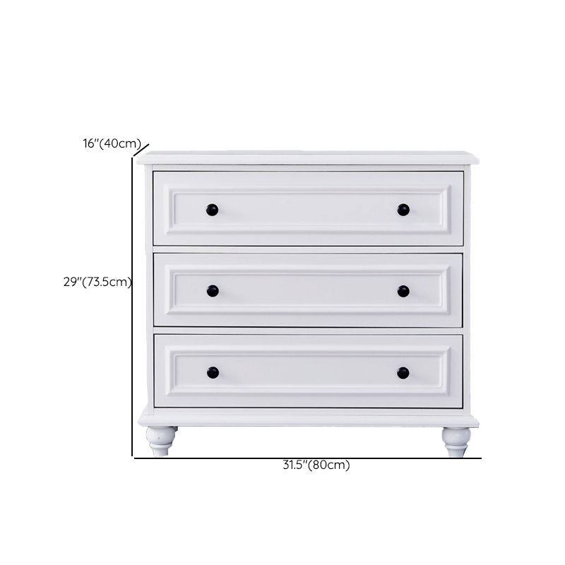 Contemporary Engineered Wood Storage Chest Home Chest in White with Drawers