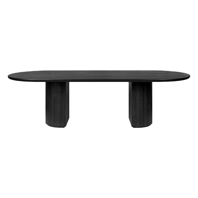 Contemporary Style Dining Table Solid Wood Pure Black Table for Home Kitchen
