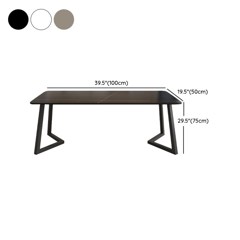 Modern Rectangle Stone Dining Table 1/2/5/7 Pieces Dining Set for Living Room