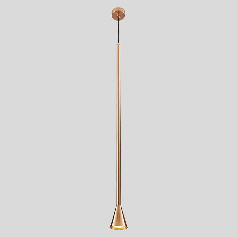 Postmodern Minimalist Conical Pendant Lamp Metallic Kitchen Bar LED Suspension Light
