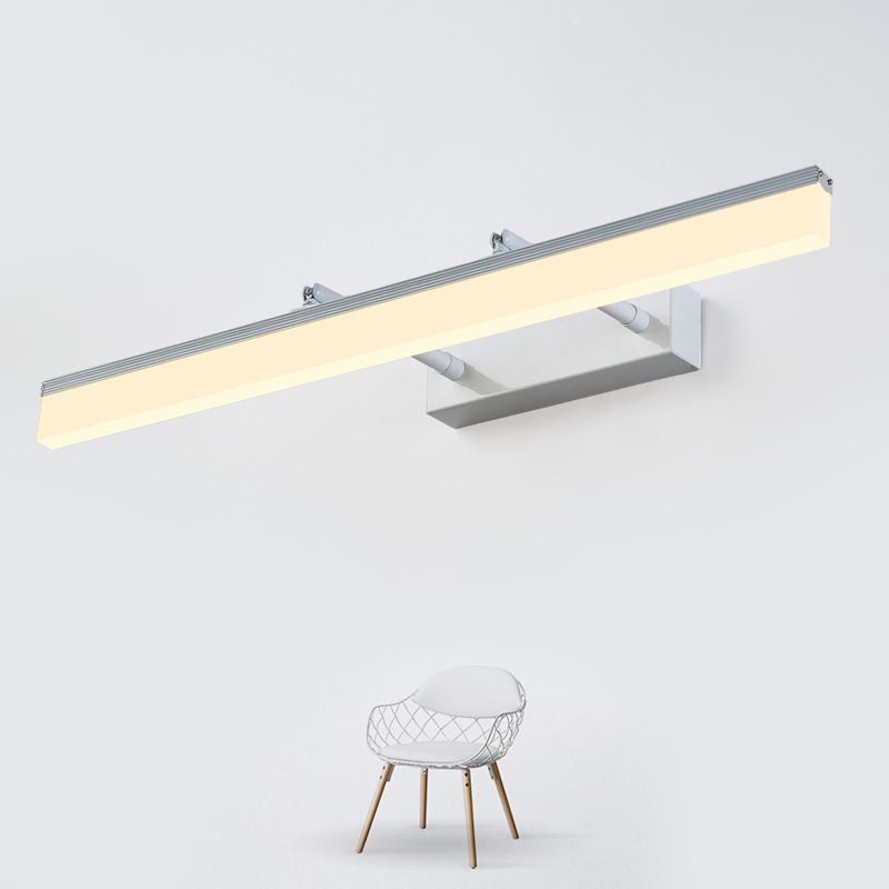 Luminaire mural de salle de bain linéaire LED en acier inoxydable LED moderne applique murale moderne en argent