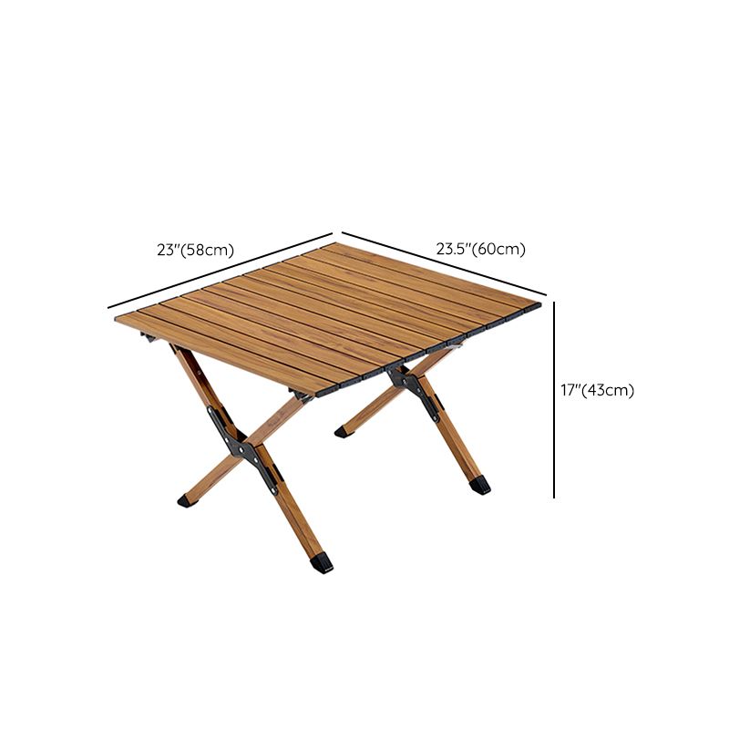 Industrial Aluminum Rectangle Table Foldable Camping Table in Brown