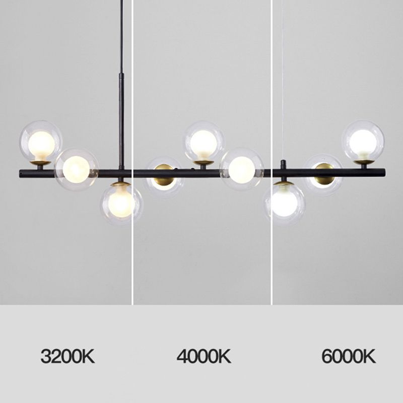 Round Island Chandelier Lights Contemporary Glass Chandelier Lighting Fixtures for Dining Table