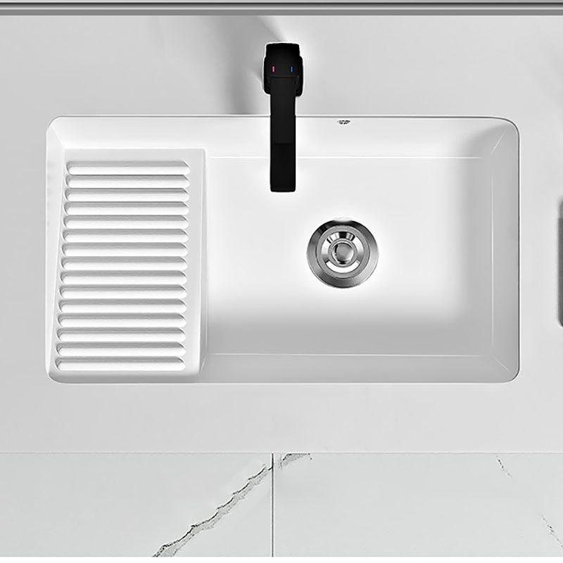 Modern Vessel Lavatory Sink Porcelain with Faucet Bathroom Sink