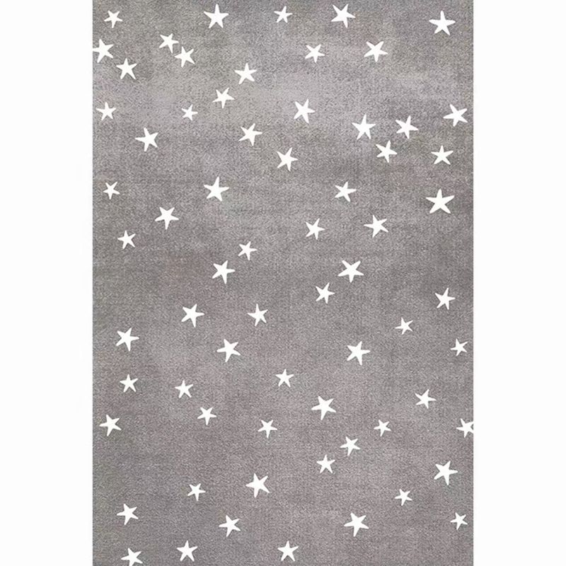 Funky Indoor Rug All-Over Star Print Rug Polyster Non-Slip Backing Area Carpet for Living Room