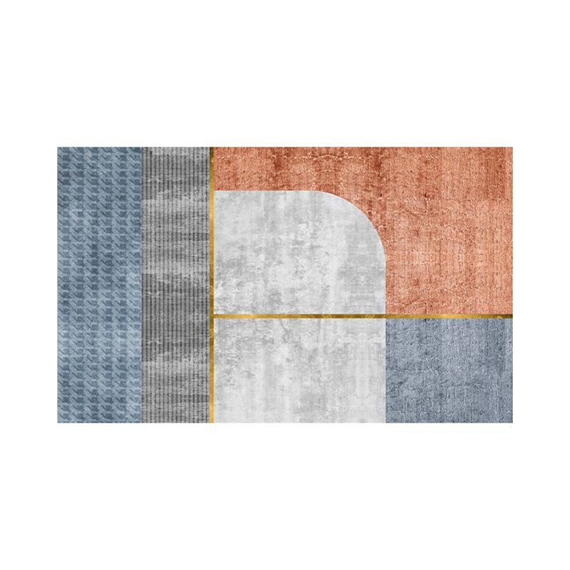 Orange Nordic Rug Polyester Modern Area Rug Non-Slip Backing Rug for Home Decor