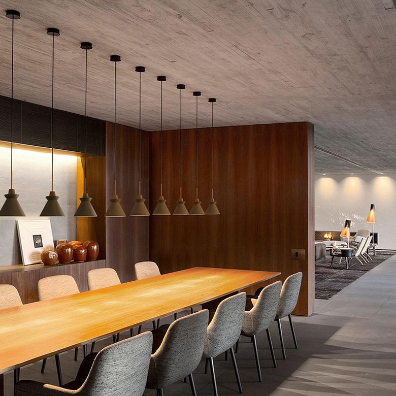 Cone Shaped Cement Hanging Ceiling Light Modern Style Hanging Light Kit for Bedroom