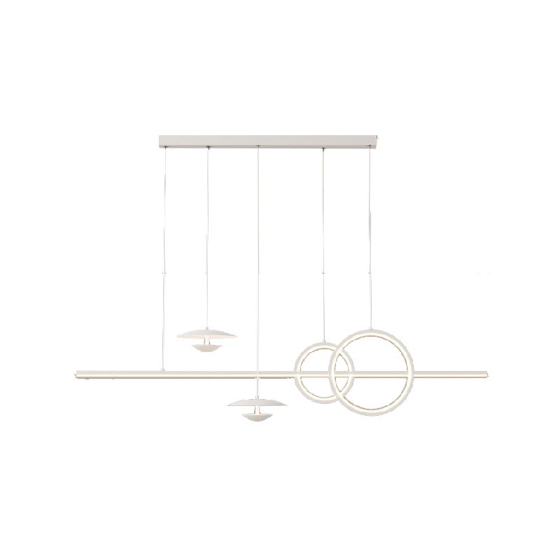 White 5-Light Modernism Ceiling Light LED Kitchen Island Lighting for Foyer