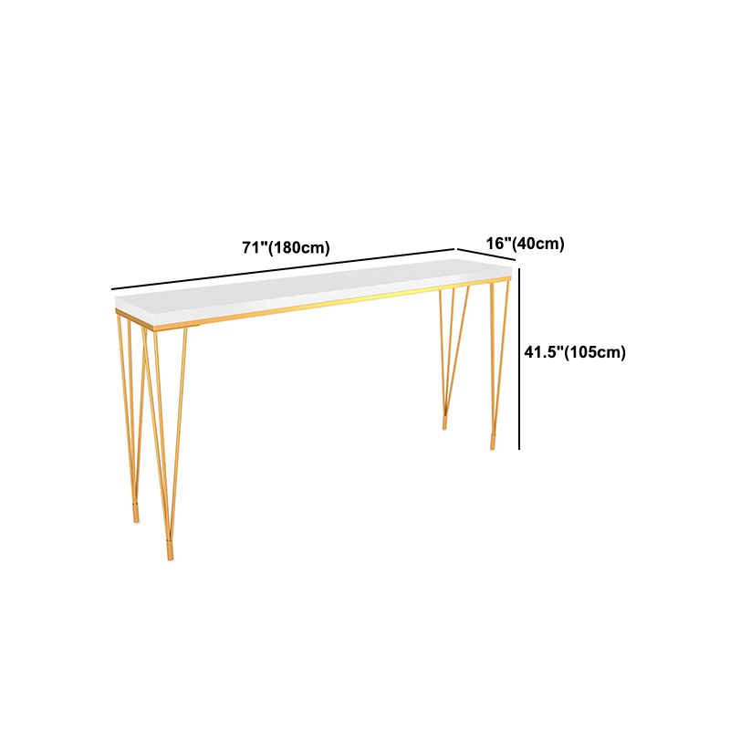 Modern White Wooden Bar Table Rectangle Dining Table with 4 Legs