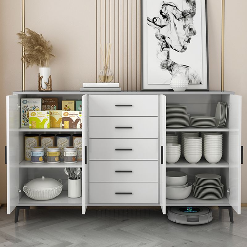 Modern Wooden Accent Cabinet with Black Straight Legs Storage Cabinet