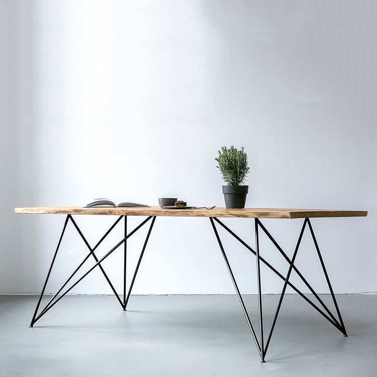 Traditional Luxury Rectangle Dining Room Table Solid Wood Table with 4 Legs