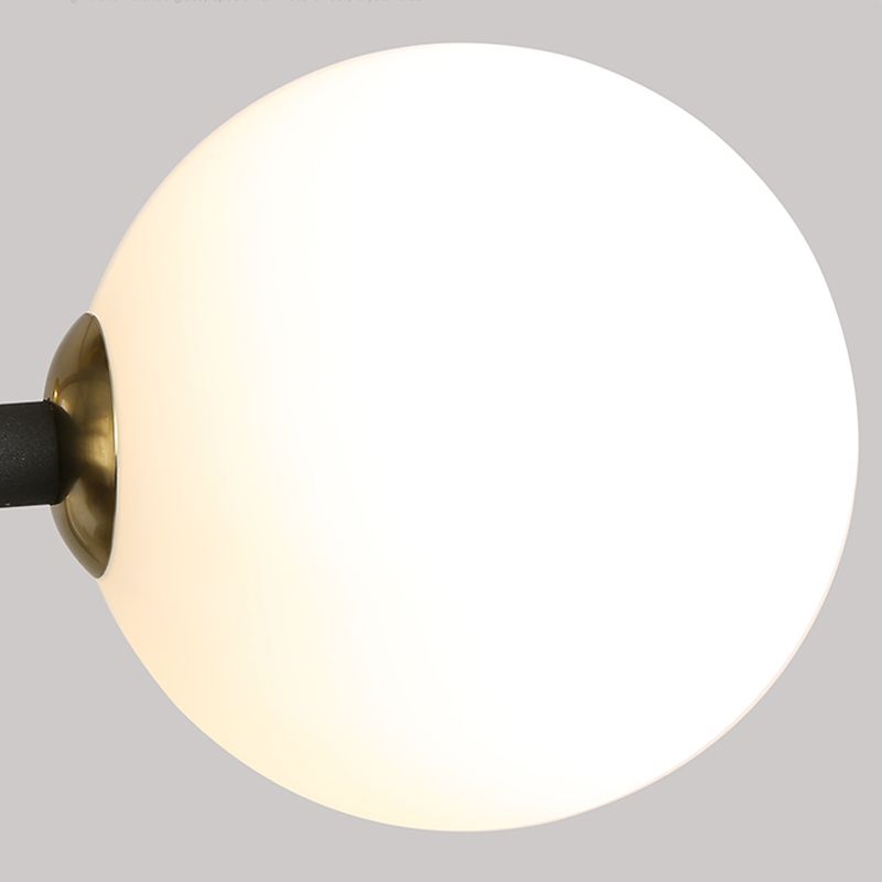 Glass Round Ceiling Light Fixture Modern Style Semi Flush Ceiling Light