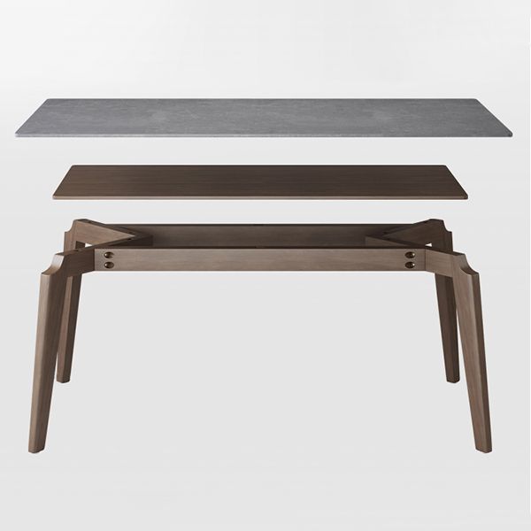 Modern 1/2/5/7 Pieces Furniture Stone Rectangle Dining Chairs Set in Gray