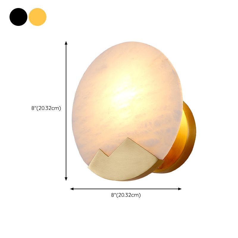 Contemporary Wall Sconce Circle Stone Sconce Lighting for Bedroom