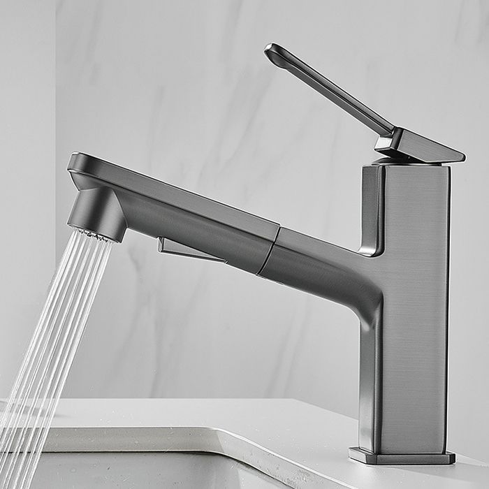 Modern Bathroom Vessel Faucet Solid Color Brass Vessel Sink Faucet for Bathroom