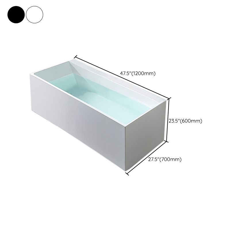 Freestanding Antique Finish Soaking Bathtub Rectangular Modern Bath Tub