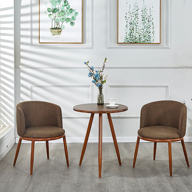 Scandinavian Home Side Chair Parsons Back Metal Upholstered Dining Room Chair