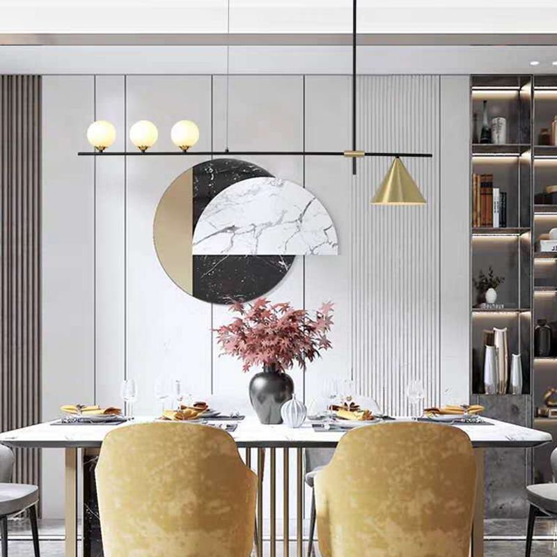 Einfachheit moderne Insel Hell weiße Glas Globus Schattenbeleuchtung für Esszimmer