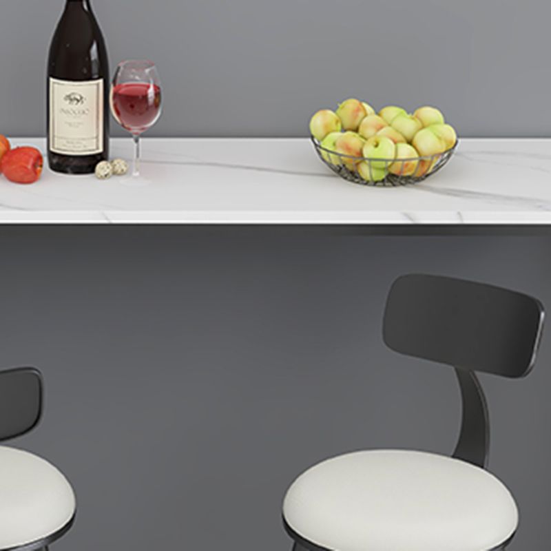 Living Room Modern Patio Bar Table Marble Rectangle 2-shelf Sled Bistro Bar Desk