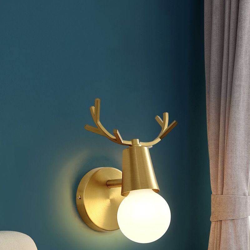 Postmodern Wall Lamp Metallic Shade Wall Light Sconce for Sitting Room