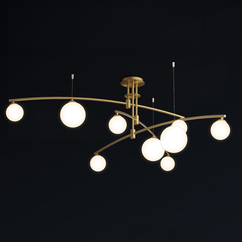 New Modern Glass Semi Flush Light Fixtures Bedroom Starburst Flush Mount Light with Shape