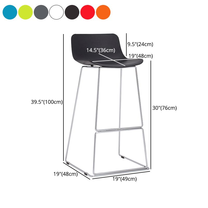 Taburete de barra de metal contemporáneo taburete de barra con patas de metal y espalda baja