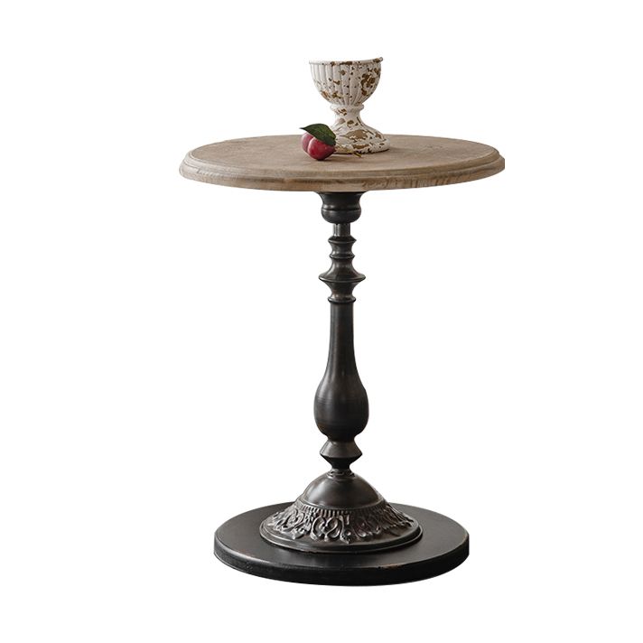 French Country Style Side End Table Pedestal Round Sofa Side Accent Table