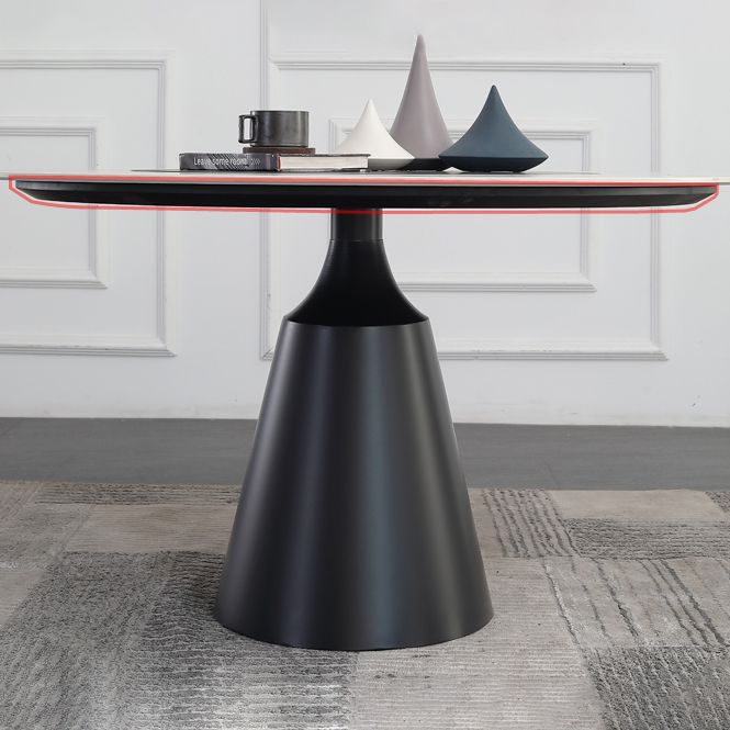 Juego de comedor de forma redonda de estilo moderno muebles de mesa de comedor de piedra sinterizada para restaurante