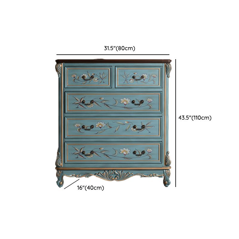 Traditional Style Wooden Storage Chest with Drawers for Bedroom