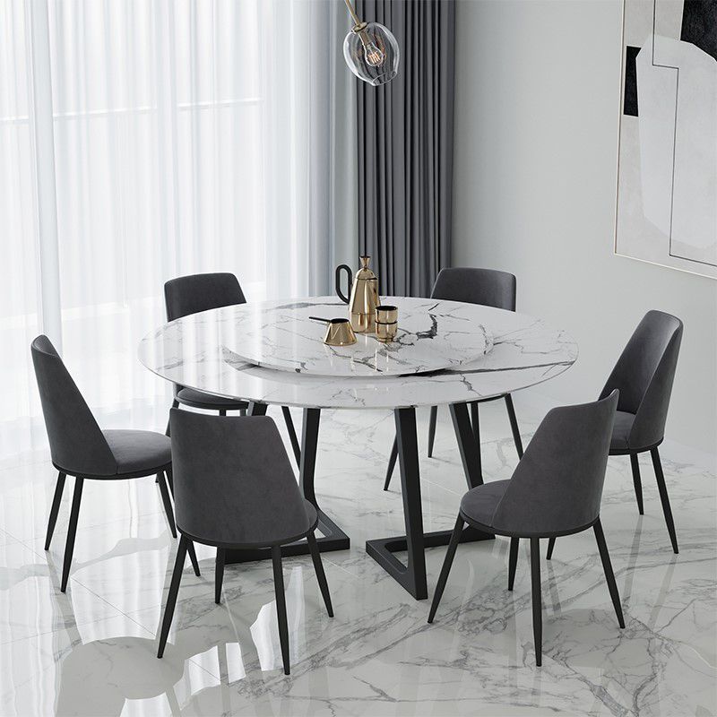 Metal and Stone Table Glam Style Minimalist Home Round Dining Table