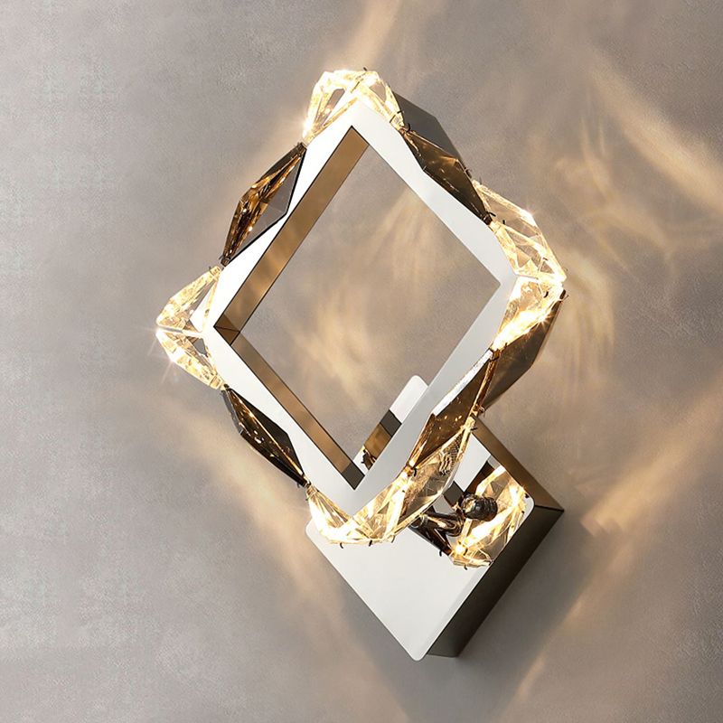 Modern Style Wall Mount Lamp LED with Crystal Shade for Bedroom