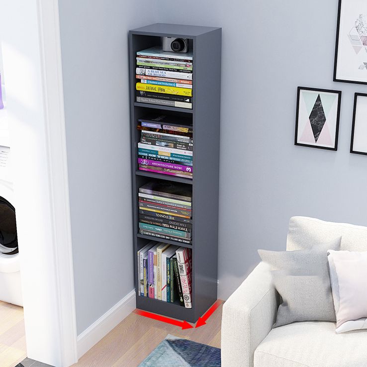 Contemporary Closed Back Book Shelf Engineered Wood Office Bookcase with Shelves