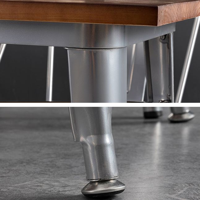 Mesa de comedor de madera maciza de estilo industrial Mesa de comedor con base de metal para comedor