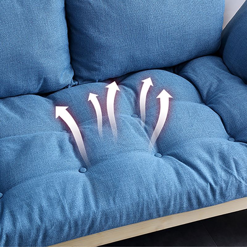 Modern Wood and Fabric Sofa Convertible Flared Arm Sofa for Living Room