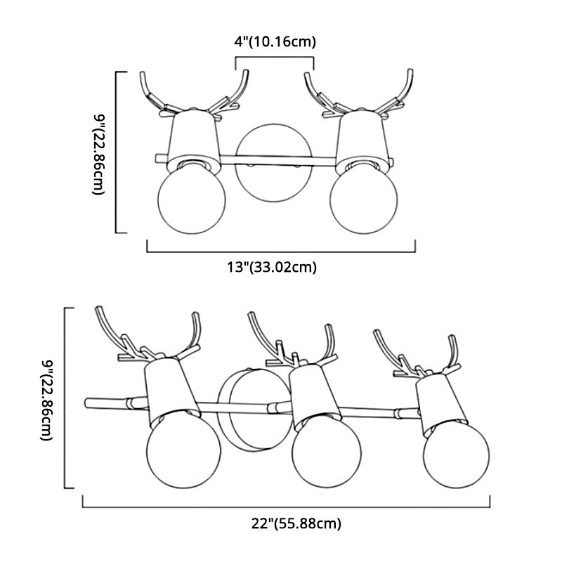 Noordse stijl eenvoud houten wandlamp metalen gewei ontwerp open lamp sconce licht voor slaapkamer