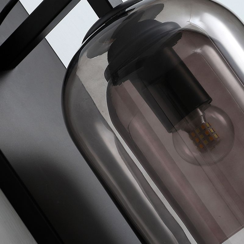 Cylinder Shape Glass Vanity Lamp Industrial Style 1 Light Vanity Light Fixture