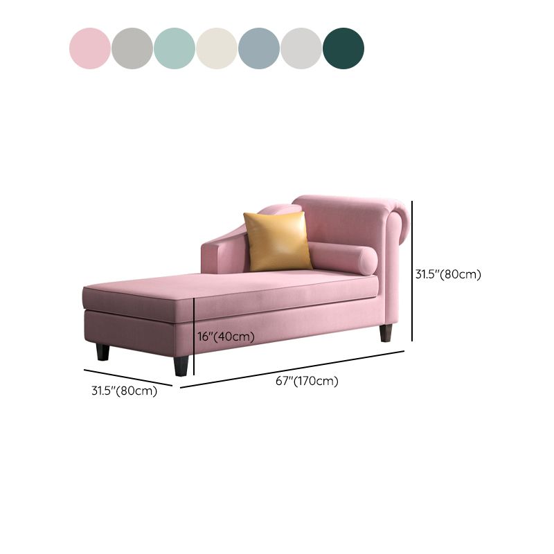 Scandinavian Chaise Lounge Chair Solid Color Chaise with Pillow