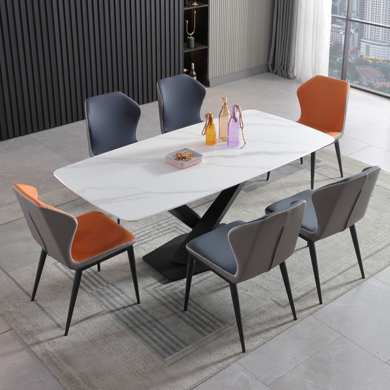 Contemporary Metal Dining Room Set 1/2/5/7 Pieces Dining Set for Home Use