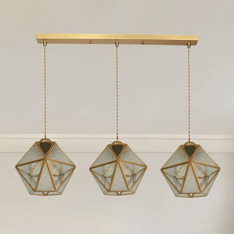 Geometry Shape Hanging Lights Tiffany Style Glass 3 Light Hanging Light Fixtures