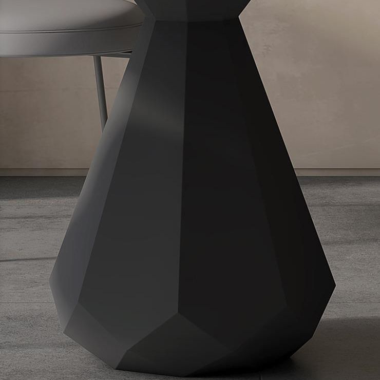 Modern Black Stone Dinner Table Kitchen Home Round Pedestal Dining Table