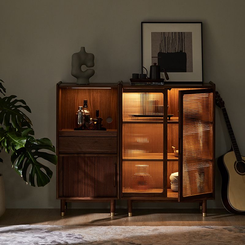 Mid-Century Accent Cabinet Bar Pulls Handle Design Storage Cabinet
