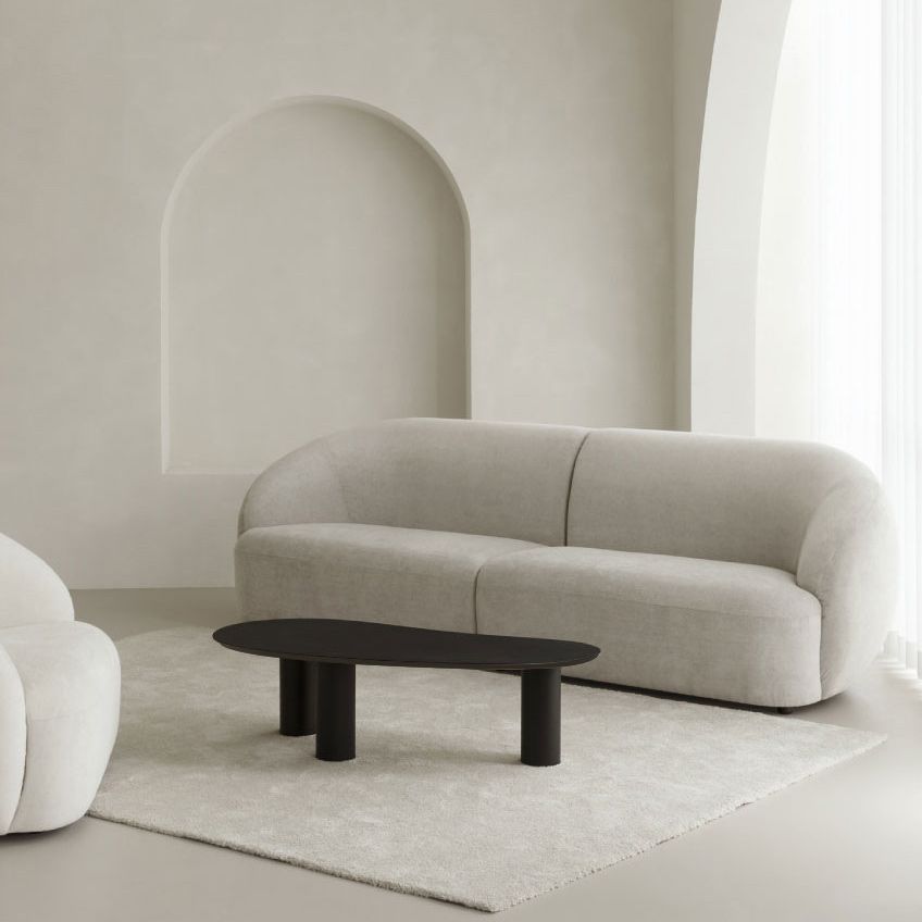 3 Legs Wooden Coffee Table Cloud Shaped Cocktail Table - 13" H