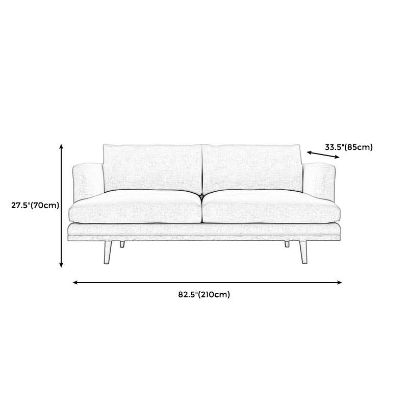 Noord-Europese houten 2/3-zits sofa houten benen vierkante armbank