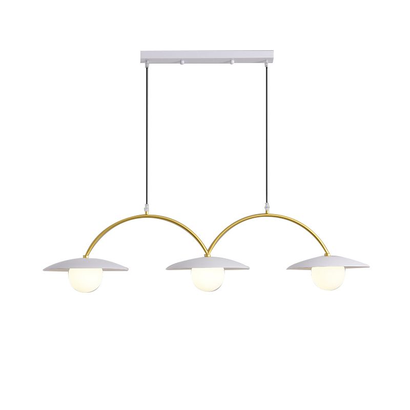 Gold and White Island Lights Contemporary Pendant Lights for Dining Room