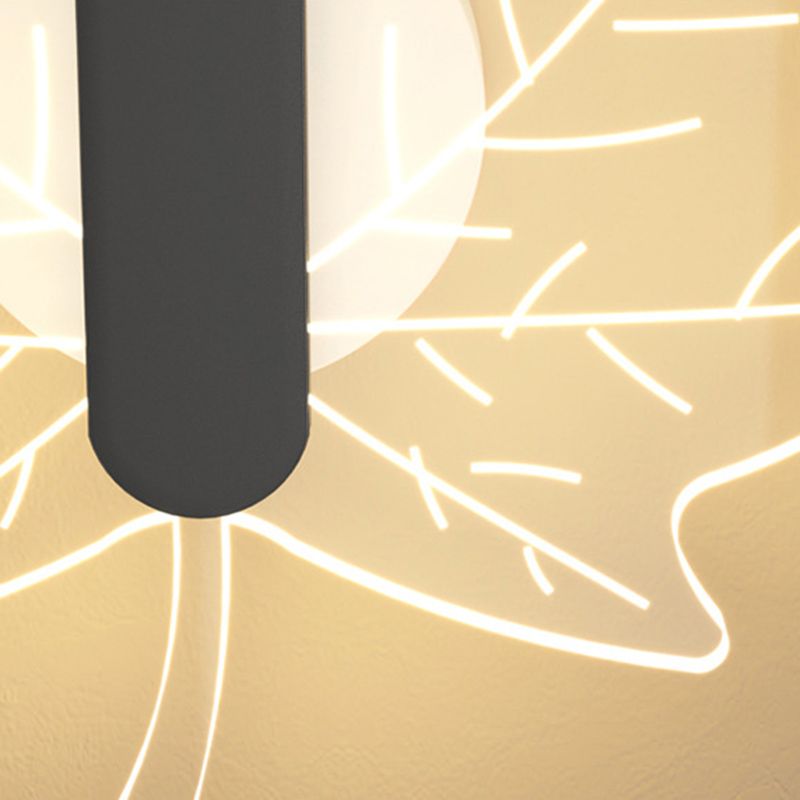 Metal and Acrylic LED Wall Flush Mount Contemporary in Black / White / Gold