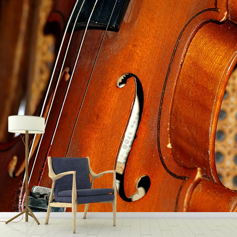 Violin Music Horizontal Photography Guitar Mural Decorative Eco-friendly for Bedroom