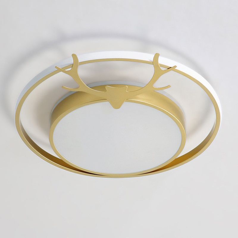 Antlers Ceiling Light LED Ceiling Mount Light with Acrylic Shade for Bedroom