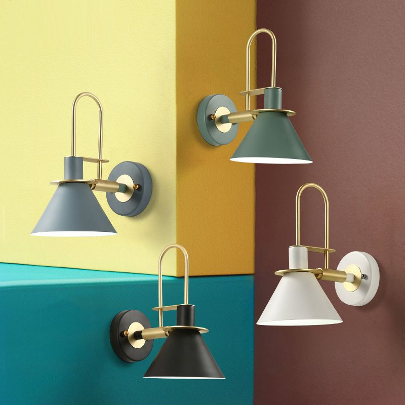Cone Shape Metal Sconce Light Modern Style Wall Lamp for Dining Room
