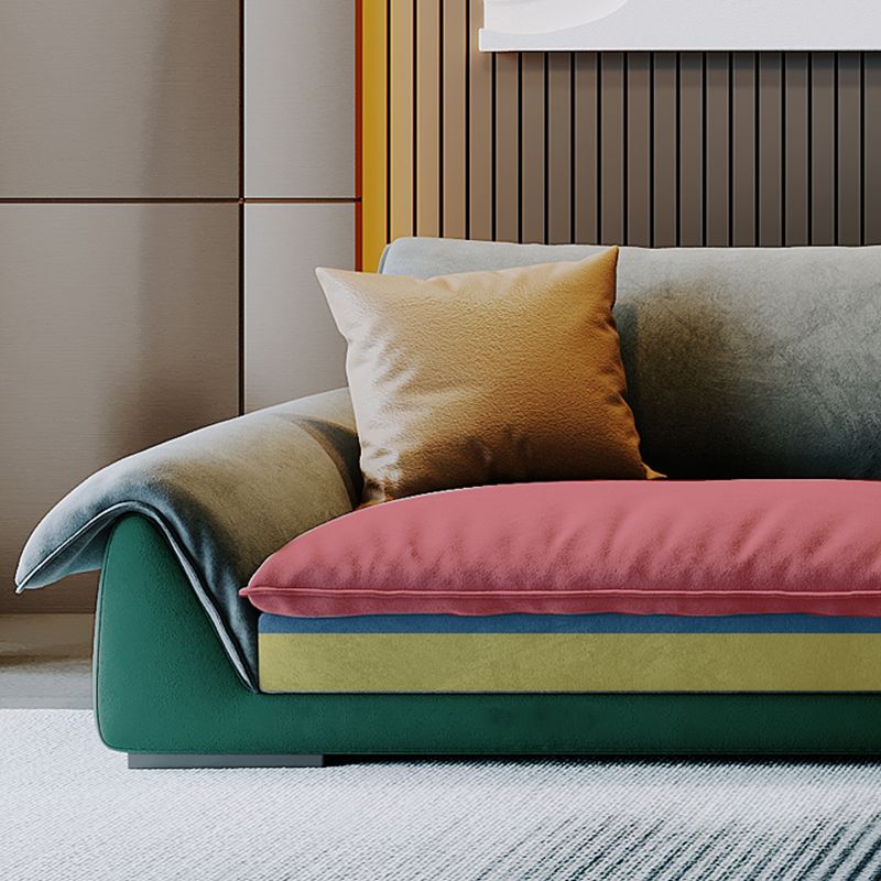 Contemporary Stationary Fabric Living Room Flared Arm Pillows Seating