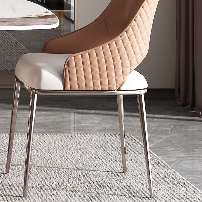 Dining Room Arm Chair Metal Legs Dining Side Chair with Upholstered